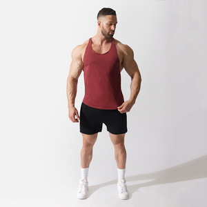 Custom Made Breathable <b>Loose</b> Fitted Wide Shoulder Straps Men's <b>Tank</b> <b>Tops</b> Customized Design Plain Blank Sporty Style Front Vest - Product Image 2
