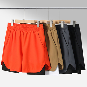 Pantalones Cortos Deportivos 2 en 1 para Hombre, Cintura Elástica, Transpirables, Secado Rápido en Cuatro Direcciones, Diseño Sólido, Poliéster, OEM y ODM, Logotipo Personalizado, Hasta la Rodilla - Product Image 3