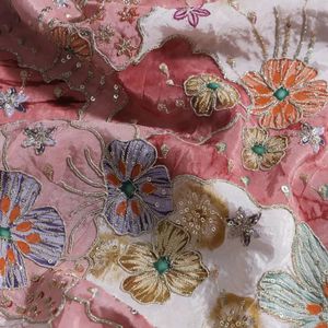 Premium position print with embroidery fabric is a modern textile designed for stylish fashion and <b>garment</b> collections This fabr - Product Image 1