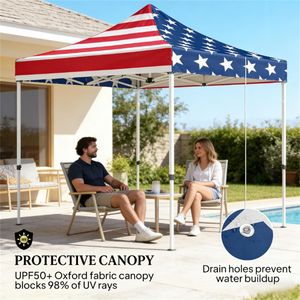 Carpa Plegable con Diseño de Bandera Americana, Toldo, Pavilón - Product Image 3