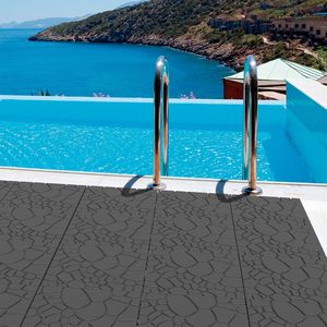 Easy DIY <b>Interlocking</b> 12\" Patio Deck <b>Tiles</b> with Stone Texture Quick Installation Modular Flooring for Courts Outdoor Decking - Product Image 2