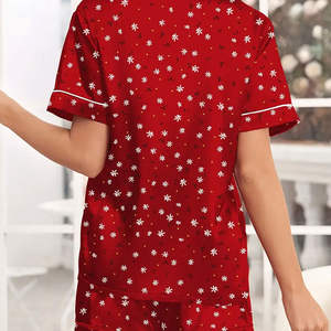 Conjunto de Ropa de Dormir para Mujer, Informal, para el Hogar, para Uso Diario, Transpirable, Pantalones Cortos hasta la Rodilla - Product Image 2