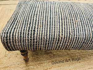 Banc Kilim en laine et jute tissé à la main, écologique, motif géométrique traditionnel, pour entrée, chambre, couloir, salon, appartement - Product Image 6