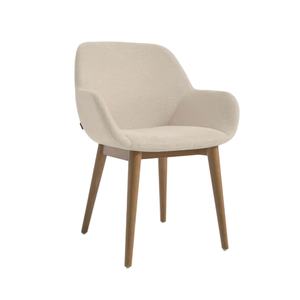 Rura Modern Dining Chair Made of Solid Teak Wood Frame with <b>Foam</b> Cushion and Soft Fabric for Indoor and Outdoor Dining Use. - Product Image 1