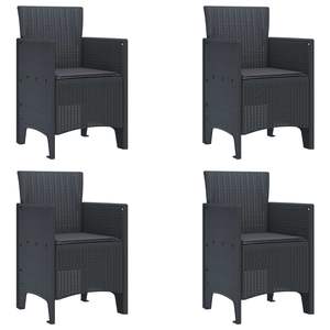 Ensemble de 4 chaises de jardin anthracite 20,87 x 19,29 x 33,46 pouces – Mobilier d'extérieur élégant - Product Image 1