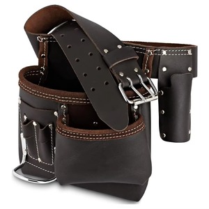 New Arrival Best Selling Customized Solid Color Genuine Leather Knife Roll Bags Own Logo Custom Label OEM Support Tool Bags - Product Image 3