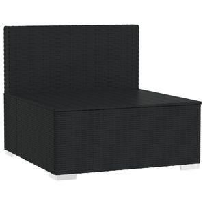 Canapé de jardin modulaire moyen en rotin PE noir, siège central pour l'extérieur - Product Image 3