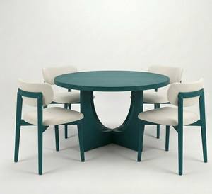 Table à manger moderne avec 4 chaises au design décoratif Garantie 1 an Ensemble de salle à manger moderne 4 places Ensemble de salle à manger compact pour 4 personnes - Product Image 1