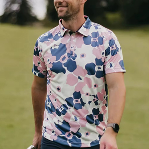 เสื้อยืดคอวีทรงลำลองสำหรับกอล์ฟ แบรนด์ Greener Golf รับทำโลโก้ตามสั่ง ผ้าเจอร์ซีย์เนื้อนุ่ม สีพื้น แขนสั้น ผ้าถักบาง - Product Image 3