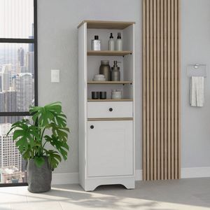 Norwalk biancheria singola porta bagno mobile con tre ripiani esterni un cassetto due ripiani interni - Product Image 3