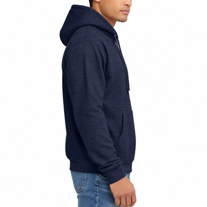 Custom Logo <b>Men</b> 340G Thermal Fleece <b>Lined</b> Oversized Boxy <b>Hoodie</b> Solid Color Winter Warm Pullover Sweatshirt - Product Image 3