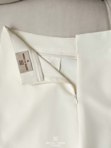 Women's Cream Polyester Spandex Wide Leg <b>Split</b> Pants Casual Office High Waist Designer <b>Trousers</b> Fashion Pants ELOWEN - Product Image 6