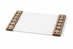 Luxury Mother of Pearl Inlay Acrylic Wood <b>Handle</b> Serving Tray Arabic Style Handmade Rectangular Decorative Tray Ramadan & Eid - Product Image 2