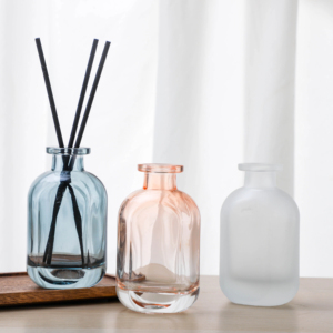 Difusor de Aroma <span class=keywords><strong>para</strong></span> el Hogar de 150ml/200ml, Botella de Vidrio Elegante con Base Pesada, Forma Redonda, Vidrio Transparente, con Caja y Varillas - Product Image 1