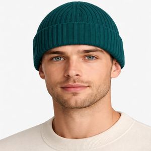 Bonnet en tricot côtelé pour homme, bonnet d'hiver à revers, tissu tricoté côtelé de qualité supérieure, matière extensible, bonnet unisexe - Product Image 3