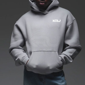 Sweat à capuche oversize en molleton 100% coton uni avec poche pour homme, pull décontracté, tissu doux et respirant, collection hiver - Product Image 5