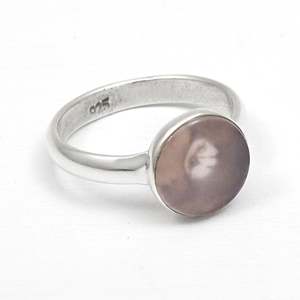 Brilliant Round Cut Rose <b>Quartz</b> Gemstone <b>Ring</b> Made From 925 Solid Sterling Silver Bezel Set Band Handmade Bohemian Jewelry - Product Image 1