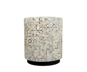 Mesa de centro personalizada con incrustaciones de hueso, muebles de lujo para el hogar, mesa de centro de resina multicolor, muebles para el hogar, taburete con incrustaciones de hueso - Product Image 1