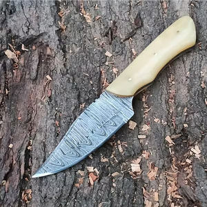Damascus Blade Fixed Blade Knives Hiking Hunting Outdoor Survival Knives with Leather Pouch Ready Stock Wholesale - Product Image 2