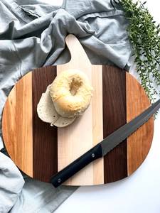 Wooden Pumpkin <b>Shaped</b> Chopping Board With Handle Round Kitchen Cutting <b>Block</b> - Product Image 6