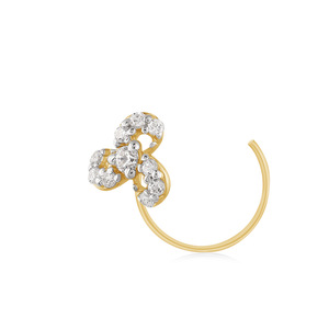 GLEAMORA ENTERPRISE Flower Shape Brilliant Cut Lab Grown <b>Diamond</b> <b>Nose</b> Pin 14K Yellow Gold Plated Luxury <b>Stud</b> Women's Everyday - Product Image 2
