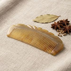 Peine de cuerno de búfalo rectangular, antiestático, de dientes anchos, hecho a mano, de dientes lisos, ecológico, herramienta de belleza, artesanía curiosa a granel - Product Image 5