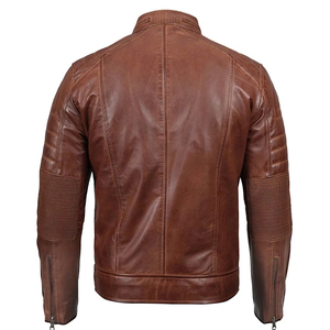 Custom High Quality <b>Men's</b> Casual Leather <b>Jacket</b> Stylish Fit Stand Collar Soft Leather Canvas Breathable Quick Dry Autumn Pattern - Product Image 2