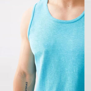 Tallas grandes por encargo de buena calidad Precio al por mayor 100% algodón Ropa de hombre Ropa de gimnasio Ropa de fitness Camiseta sin mangas - Product Image 6