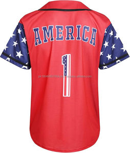 Chemises de style patriotique de maillots de baseball de drapeau américain pour adultes pour hommes tenues d'aigle des États-Unis - Product Image 2