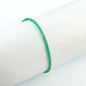 3mm Green <b>Onyx</b> Faceted Round Gemstone Beads Dainty <b>Bracelet</b> for Women Natural Stone Adjustable Healing Crystal <b>Bracelets</b> Gift - Product Image 3