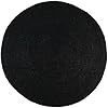 Alfombra Redonda de Yute Hecha a Mano con Fibra Natural, Alfombra Redonda de Tamaño Personalizado, Color Negro - Product Image 2