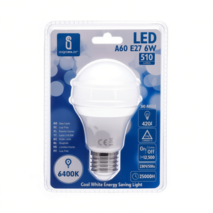 หลอดไฟ LED A60 E27 6W 6400K แสงสีขาวนวล ประหยัดพลังงาน - Product Image 2