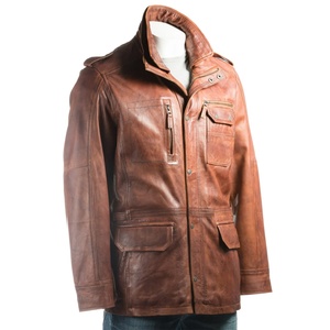 Men's Dark Brown <b>Sheepskin</b> Leather <b>Jacket</b> Winter Warm Sherpa Shearling Customized Leather <b>Jackets</b> For Men's - Product Image 1