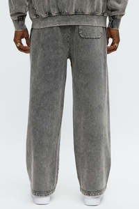 Pantalon de survêtement en molleton surdimensionné pour homme, coupe décontractée confortable, style streetwear hivernal, tissu brossé doux, pantalon décontracté pour tous les jours - Product Image 2