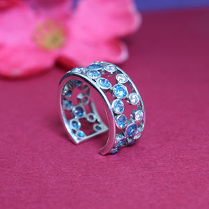 Nuevo Anillo de Plata de Ley 925 con Gema Azul 2026 para Mujeres y Niñas, Ideal para Bodas y Fiestas - Product Image 4