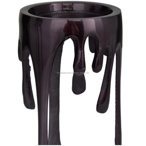 Pedestal de Cromo Oscuro con Efecto Goteo para Decoración de Salón de Vanguardia - Venta al por Mayor - Product Image 4