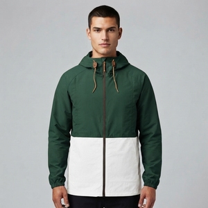 Chaqueta Cortavientos Personalizada para Hombre con Bloques de Color, Capucha y Cremallera Completa, Ligera, Informal para Exteriores, Fabricante - Product Image 5