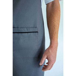 Tablier de travail gris en coton respirant et ajustable avec poche pour cuisine, cuisson, barbecue, restaurant, nettoyage - Product Image 5