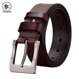 Ceinture en cuir de vachette pour hommes d'affaires, classique, réglable, avec boucle en alliage, durable, respectueuse de l'environnement, pour le bureau - Product Image 5