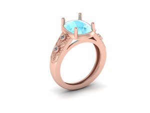 Elegant Ladies Gold Silver <b>Ring</b> With Yellow White Rose Tone Cushion Cut 4.04 CTS Moissanite CVD Colour Stone <b>CZ</b> EGL VVS2 D VS1 - Product Image 3