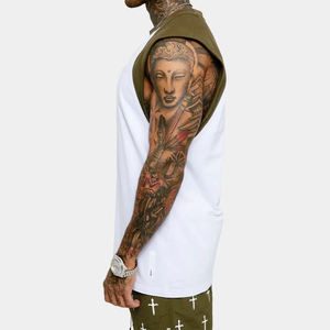 Men Sleeveless <b>Raglan</b> Tank <b>Top</b> Athletic Training Shirt Breathable Fitness Muscle Tee Custom Logo Summer Streetwear OEM Bulk USA - Product Image 4