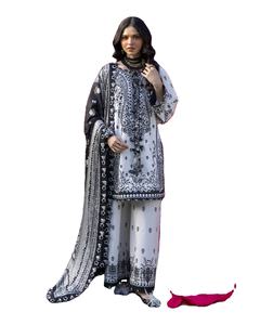 Salwar Kameez pour femmes de haute qualité en noir et blanc, idéal pour les occasions de fête et de plage - Matière viscose, évacuation de l'humidité, séchage rapide, protection solaire - Product Image 1