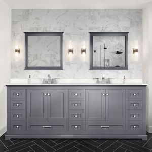 Dark Grey 84 In. W X 22 In. D Double Bath <b>Vanity</b> with White Quartz Top <b>Bathroom</b> <b>Vanities</b> - Product Image 2