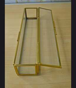 Handmade Brass Glass Box Rectangle <b>Wedding</b> Card Holder <b>Keepsake</b> Jewelry Organizer Box Vintage Clear Glass Display Decorative Box - Product Image 6