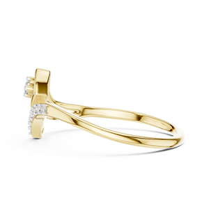 Anillo Clásico de Diamantes Cultivados en Laboratorio para Mujer, Oro Amarillo de 18 Quilates con Baño de Rodio y Piedras Laterales, para Compromiso, Boda, Fiesta, Regalo - Product Image 3