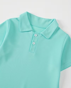 Floral Printed Breathable Quick Dry Jersey Compressed Short Sleeve Polo Shirt for Boys Casual Pink Collar Design - Product Image 3
