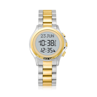 Montre Azan Alsalah ALFA : Horloge de Prière Islamique avec Date Hégirienne, Makkah, Hégira, Umrah, Cadeau Ramadan, Double Fuseau Horaire