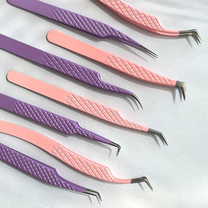 Pince à épiler pour extensions de cils TEEJAY 45 90 degrés, pointe incurvée en J, acier inoxydable - Product Image 4