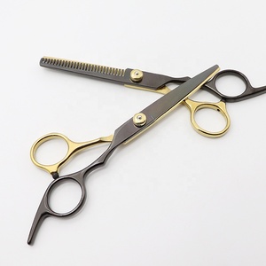 Black and Gold Professional Hair Cutting Thinning Shears Hairdressing Comb Standard Scissors <b>Set</b> Scissors Kit - Product Image 5