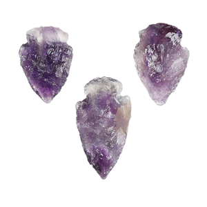 Pointes de flèche en pierre naturelle, améthyste, jaspe fantaisie, pour la lithothérapie, vente en gros de pierres précieuses et de cristaux - Product Image 1